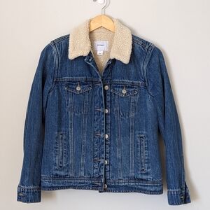 Old Navy Faux Shearling Lined Denim Jacket